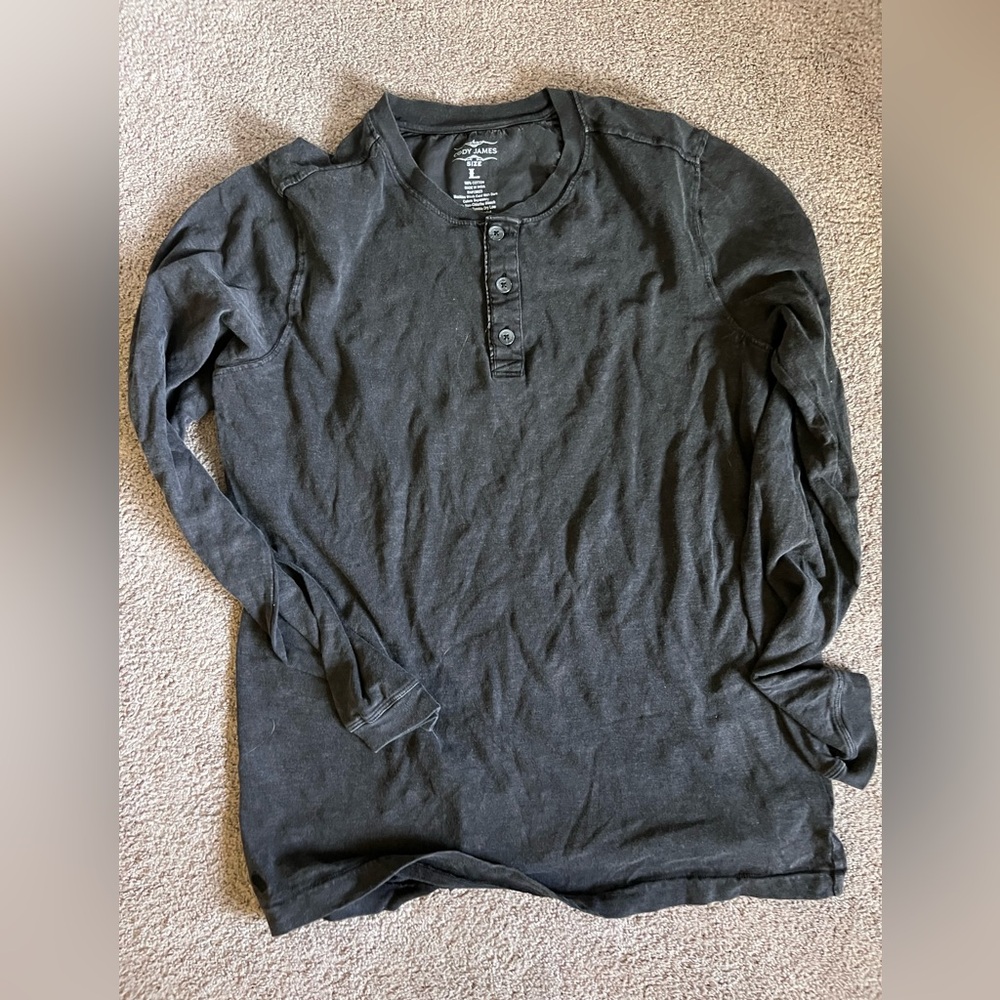 CODY JAMES MEN'S WAGON WHEEL BUTTON HENLEY LONG SLEEVE SHIRT